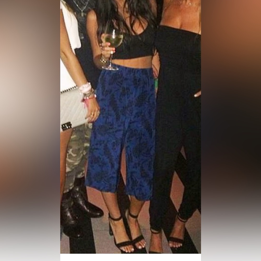Topshop Blue Silk Culottes sz Small